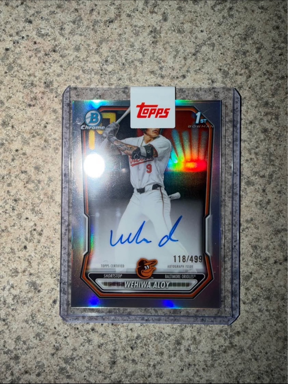 Topps Baseball Card - Wehiwa Aloy autographed card